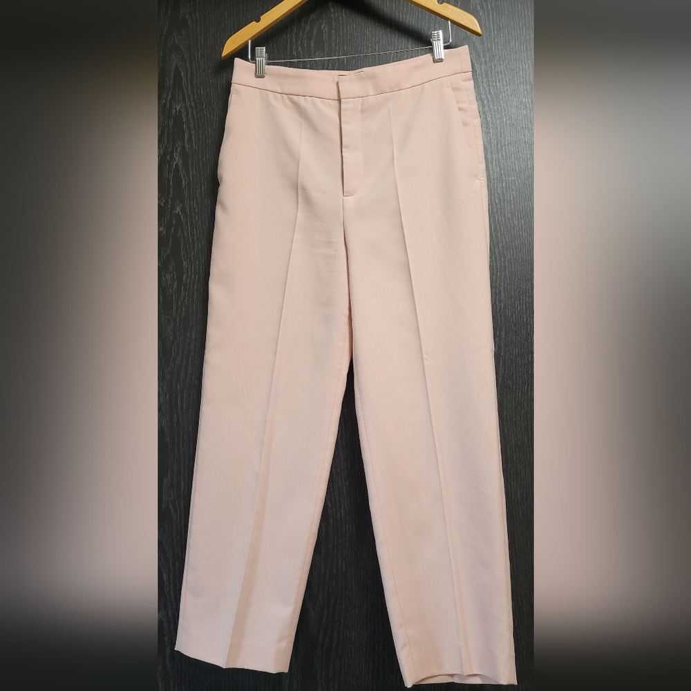 Zara Blush Pink High Waist Women's Croped Pants Trousers